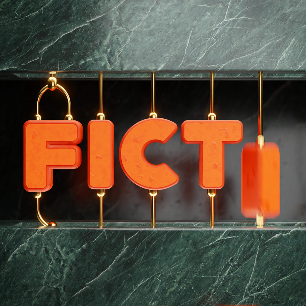 A still image taken from a 3D animation created for ‘Morse Code Day’ spelling the name of our animation company Fictionizer.tv. The image shows a close up of some of the letters. Een afbeelding uit een 3D Animatie gemaakt voor 'Morsecode Dag'. Het spelt de naam van ons bedrijf: Fictionizer.tv. Deze afbeelding laat een aantal van de letters zien.